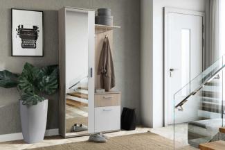 Furnix Kompaktgarderobe LOXI Garderobe platzsparend multifunktional mit Schrank