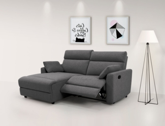 INOSIGN Ecksofa JENNA, L-Form, 209cm, manuelle u. elektrische Funktion, mit USB A/C, Liegefunktion 105°-150°, Federkern, Struktur fein