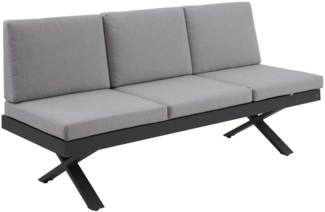 Eckbankelement 3-Sitz li. Rieke / Rieke III , Aluminium , Grau , 198 x 88 x 72 cm