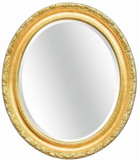 Casa Padrino Luxus Barock Spiegel Gold 54 x 6 x H. 64 cm - Ovaler Wandspiegel im Barockstil - Barock Möbel