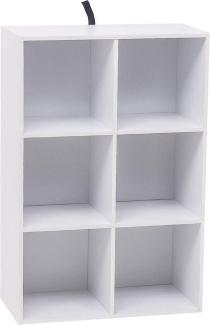 Woltu Bücherregal, 1-tlg, Würfelregal 6 Fächer aus MDF 60x30x89 cm Weiß