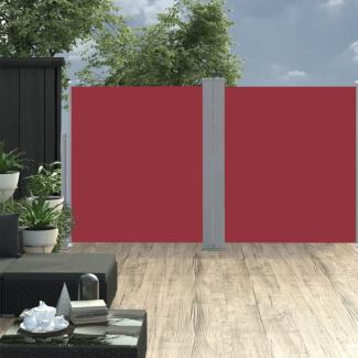 vidaXL Ausziehbare Seitenmarkise Rot 140 x 600 cm 48459