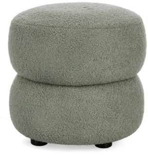 Hocker Gabby aus Boucle-Stoff, Grün, 41 x 41 x 39 cm