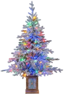 COSTWAY Künstlicher Weihnachtsbaum, 120cm, 100 dimmbare Lichter, im Topf
