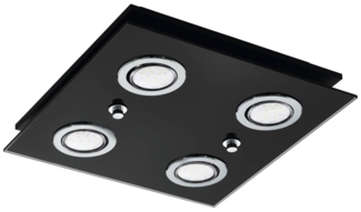 Eglo 33804 Deckenleuchte GRATTINO schwarz, klar L:29 B:29 H:7cm