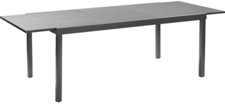 Gartentisch Ausziehtisch 250/180x100 cm mit grauer Sicherheitsglasplatte