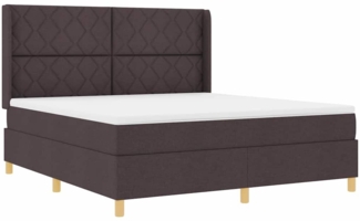 vidaXL Boxspringbett mit Matratze Dunkelbraun 180x200 cm Stoff 3341913