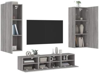 vidaXL 5-tlg. Wohnwand Grau Sonoma Holzwerkstoff 3216544