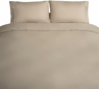 Bettwäsche 200 x 220 cm mit 2 Kissenbezüge 50 x 70 cm - 4-teilig für 2 Personen Braun