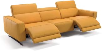 Sofanella 3-Sitzer ALESSO Ledercouch XXL Sofa in Gelb S: 225 Breite x 108 Tiefe