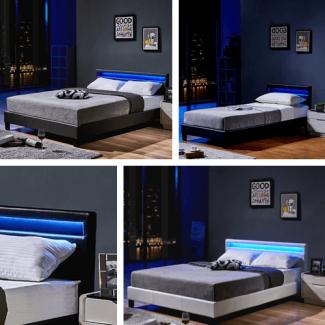 HOME DELUXE LED Bett ASTRO - 120x200 cm Farbe: weiß