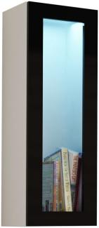99rooms Vago Glas Vitrine 90 cm Weiß Schwarz