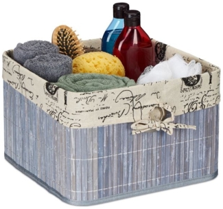 3 x Grauer Aufbewahrungskorb Bambus