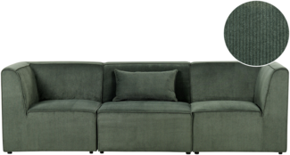 3-Sitzer Sofa Cord dunkelgrün LEMVIG