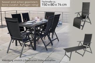 Alu Gartensitzgruppe Gartenmöbel Set Gartenset Essgruppe Sitzgruppe 9-teilig