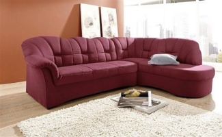 DOMO collection Ecksofa Papenburg, zeitlose Rückensteppung, elegante Armlehne, L-Form, mit Ottomane, wahlweise mit Bettfunktion