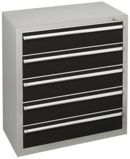 Schulte Schubladenblock 36316 110cm 5 Schübe lichtgrau/schwarz