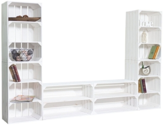 Kistenkolli Altes Land Allzweckkiste TV-Board Steven mit hohen Regalkisten Lowboard TV Wand Wohnwand Holz (Spar-Set)