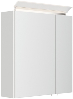 Lomadox Spiegelschrank BATLEY-02 60cm breit, weiß Hochglanz, LED-Leuchte, Kombibox