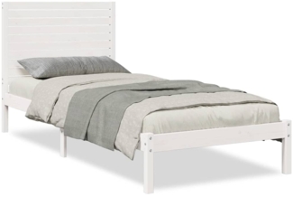 vidaXL Massivholzbett Extra Lang ohne Matratze Weiß 90x220 cm 3309310