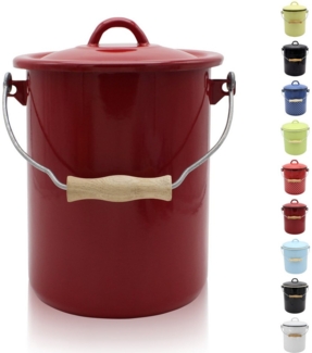 Karl Krüger Emaille Mülleimer mit Deckel