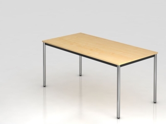 Besprechungstisch DR16 160x80cm 4-Fuß Buche Gestellfarbe: Chrom