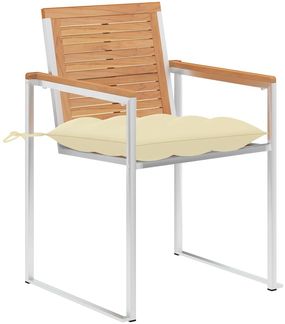 vidaXL Gartenstühle 6 Stk. mit Kissen Massivholz Teak 3078598