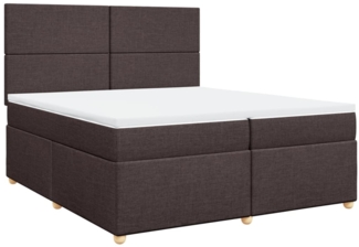 vidaXL Boxspringbett mit Matratze Dunkelbraun 200x200 cm Stoff 3291383