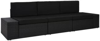 Modulares 3-Sitzer-Sofa Poly Rattan Schwarz