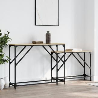 vidaXL Konsolentische 2 Stk. Sonoma-Eiche Holzwerkstoff 837803