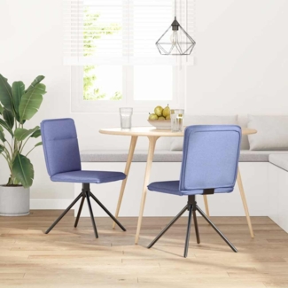 vidaXL Esszimmerstühle 2 Stk. Jeansblau Stoff 4101242