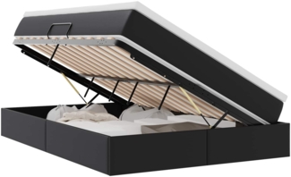 vidaXL Aufbewahrungsbett mit Matratze Schwarz 140x200 cm Kunstleder 3370166