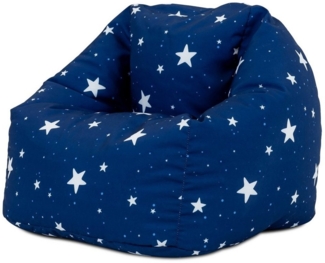 Icon Sitzsack Sessel für Kinder „Sternenklar“, Dunkelblau, Kindersitzsack Wasserabweisend, Sitzsäcke für den Innen- und Außenbereich mit Füllung