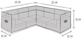 Wetterfeste Schutzhülle Abdeckung für L-förmiges Garten Lounge Set, 215x215x85cm