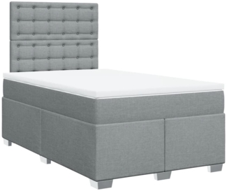 vidaXL Boxspringbett mit Matratze Hellgrau 120x190 cm Stoff 3290441