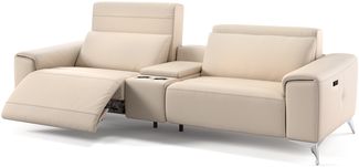 Sofanella Ledersofa BELLA Homecinema Kinositze Couch in Creme XL: 252 Breite x 100 Tiefe