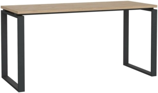 Dmora Schreibtisch Arignano, Mehrzweckschreibtisch, Bürotisch für PC, Eckschreibtisch, 150x60 h76 cm, Eiche und Grau