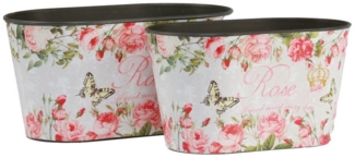 Viana Blumentopf Pflanztöpfe Set Rosen Dekogefäß Blumenwanne Kunststoff 21,5/18,5cm