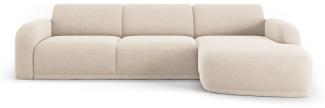 Micadoni Ecksofa Erin 4-Sitzer Rechts Samtstoff Beige