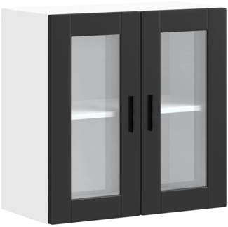 vidaXL Küchen-Hängeschrank mit Glastür Porto Schwarz 854148