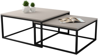 Im Set zwei Couchtische Dakenti (Farbe: Schwarz / Cashmere)