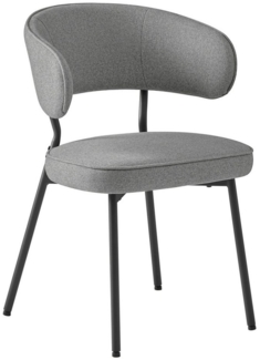 Vasagle 1 Set Küchenstuhl Polsterstuhl Wohnzimmerstuhl Sessel mit Rückenlehne, Metallbeine,Loungesessel dunkelgrau CDL100G01