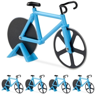 5 x Fahrrad Pizzaschneider blau