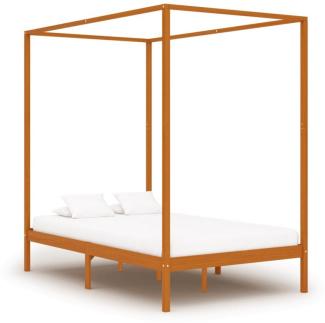 vidaXL Himmelbett-Gestell Honigbraun Massivholz Kiefer 120 x 200 cm 283258