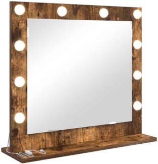vidaXL Waschtischspiegel mit Spiegel Geräucherte Eiche 60 x 55 x 18 cm 868289