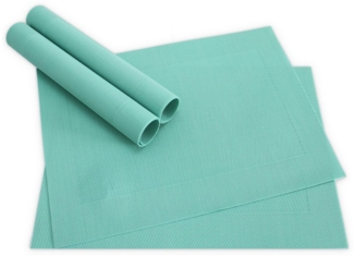 matches21 HOME & HOBBY Platzset Tischsets BORDA 4er Set Mint-grün als Tischuntersetzer, (4-St), Abwaschbare Platzsets als Tischunterlagen für Ess-Tisch Tisch-Deko