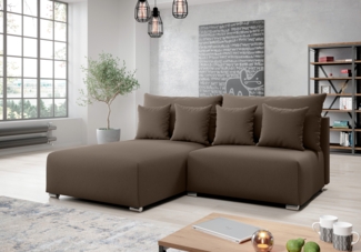 AX LIVING Ecksofa mit Schlaffunktion Ederra 208 cm breit – braun L
