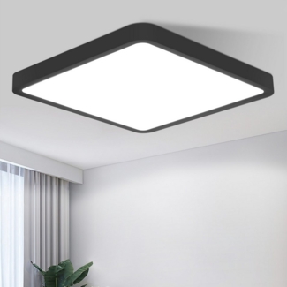 Nettlife LED Deckenleuchte Eckig Badezimmer Flach Schwarz/Weiß 23CM 6500K 18W Deckenbeleuchtung, LED fest integriert, Kaltweiß, Eckig Schlafzimmer Küchenlampe Decke für Bad Küche Flur
