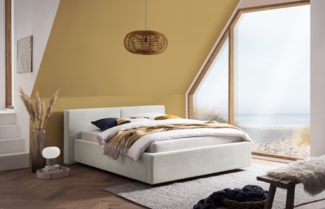 Polsterbett >Cube< Liegefläche 140x200cm, beige, Stellmaß: 180x82x227cm (BxHxT)