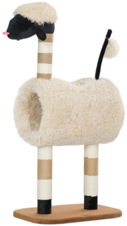 Novzep Kratzbaum Katzenbaum Schaf-Design mit Kratzpfosten, Tunnel & Spielzeug, 98 cm